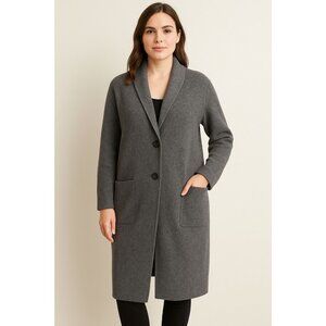 Jessica Holbrook Gray 100% wool oversized cardigan sweater Plus size Womens 1X